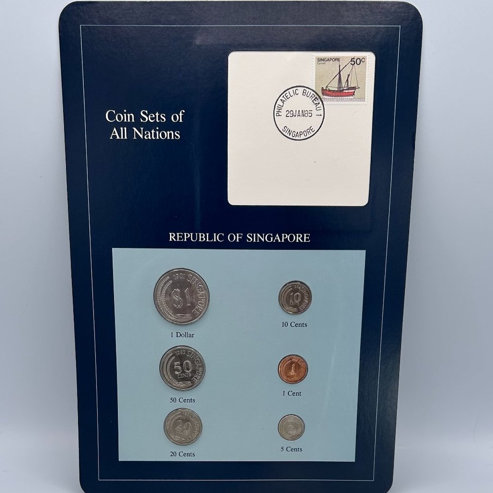Franklin Mint Coin Sets of All Nations Collectible Republic of Singapore VTG - Picture 1 of 11